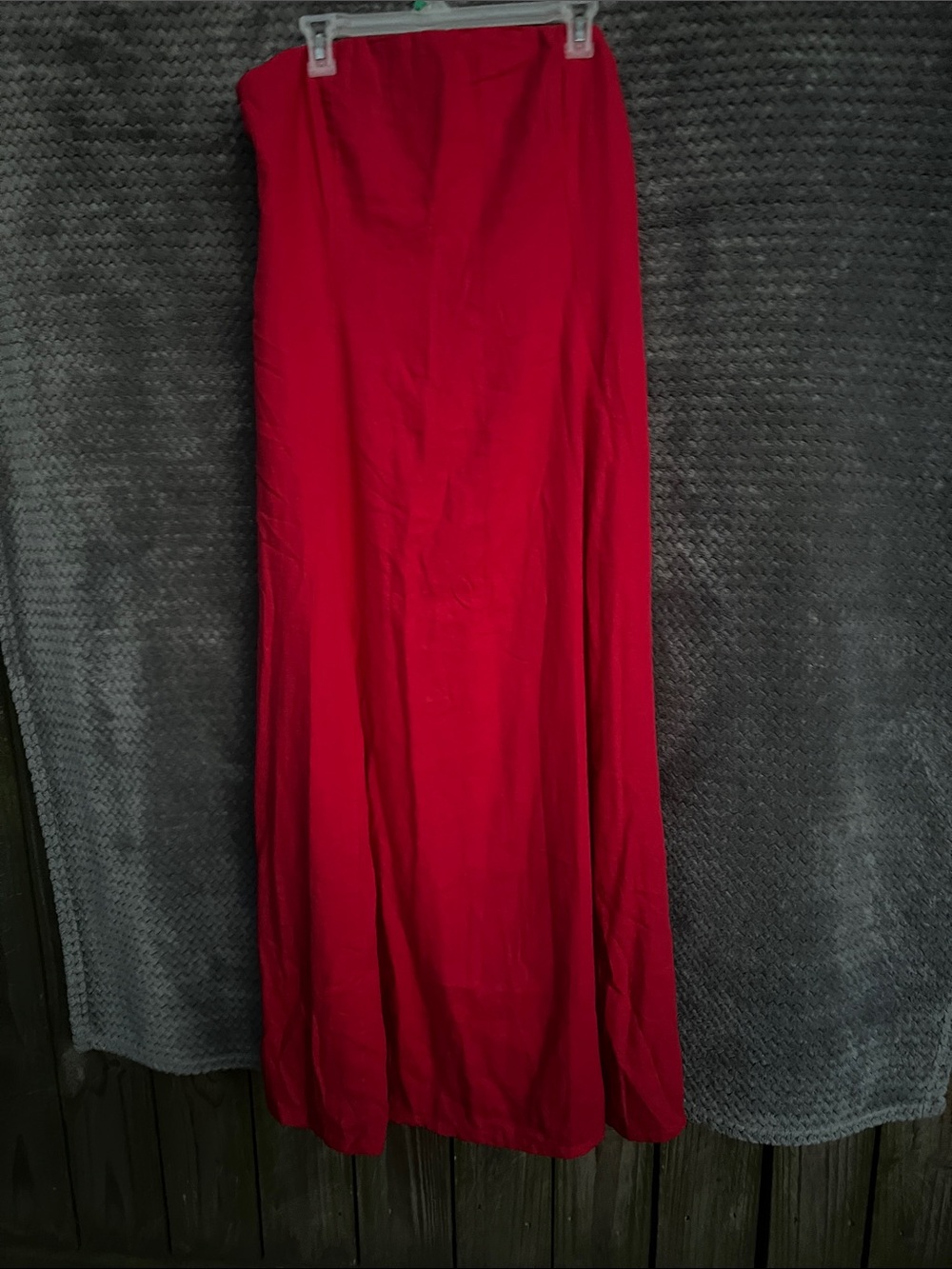 Women's Maxi Skirt in Vibrant Red - Elegant Solid Silhouette